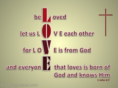 1 John 4:7 Beloved Let Us Love One Another (beige)